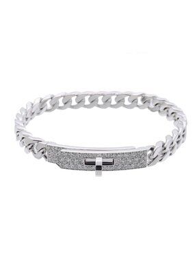 Hermes Kelly Gourmette Bracelet White Gold 18K Diamond